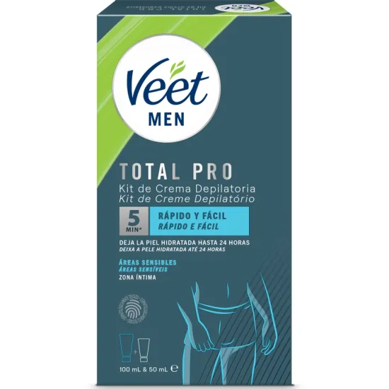 Kit de Crema Depilatoria Veet Men Total Pro – Para zonas sensibles