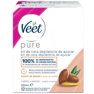 Veet Pure Kit de Cera Depilatoria de Azúcar para Cuerpo y Rostro