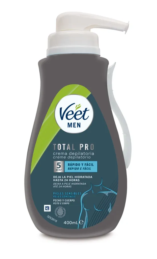Crema Depilatoria de Ducha Veet Men Total Pro - Pieles sensibles